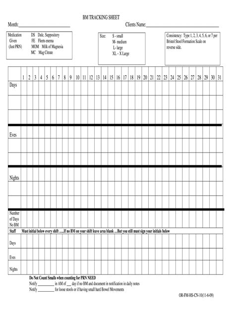 Free Printable Bowel Movement Tracking Chart | TUTORE.ORG - Master of Documents