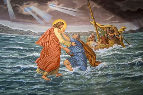 Jesus And Peter Walking On Water