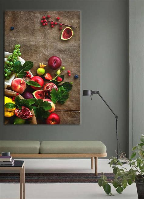 Fruit Table Canvas, Fruit Art, Kitchen Wall Art, Fruit Print, Kitchen Print, Kitchen Canvas ...