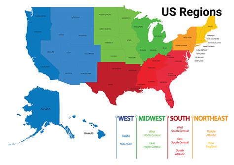 Map Of United States Divided By Regions - Alvera Marcille