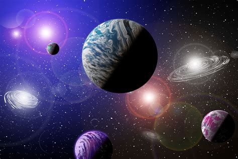 Galaxies Planets Wallpaper