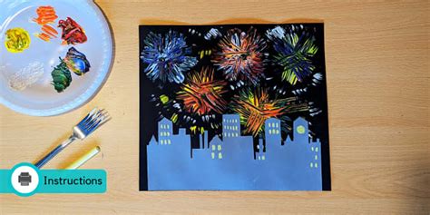 Fork Fireworks | Bonfire Night Crafts (teacher made)