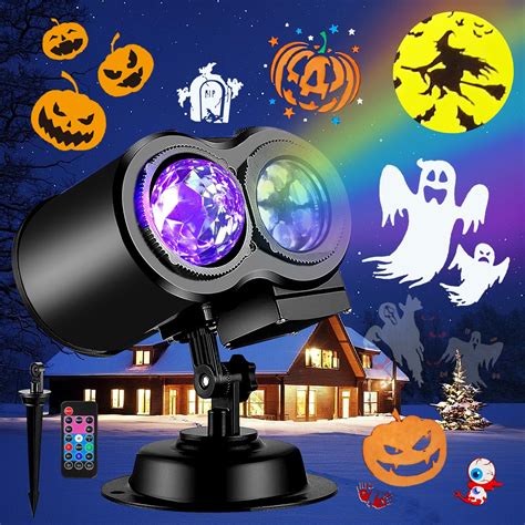 Buy FLITI Brighter Halloween Decorations Projector Lights and Christmas Projector Outdoor 2023 ...