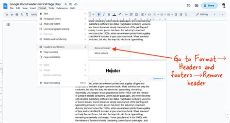 Google Docs Header on First Page Only (6 Easy Steps)