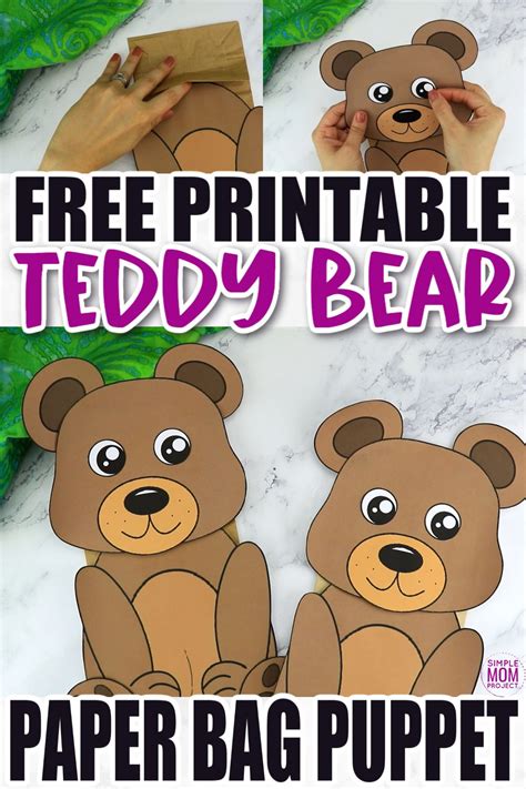 Free Printable Bear Paper Bag Puppet Template – Simple Mom Project