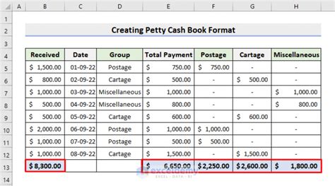 How to Create Petty Cash Book Format in Excel (With Easy Steps)