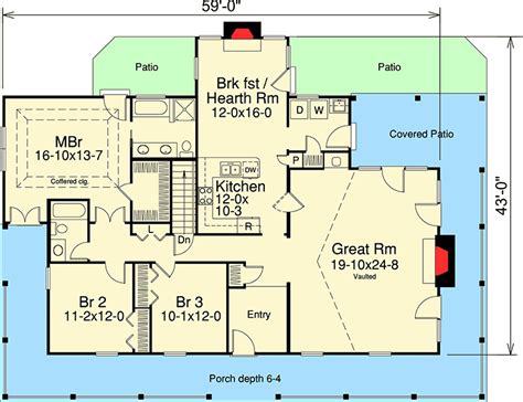 Country Ranch with Detached Three-Car Garage - 57094HA | Architectural Designs - House Plans