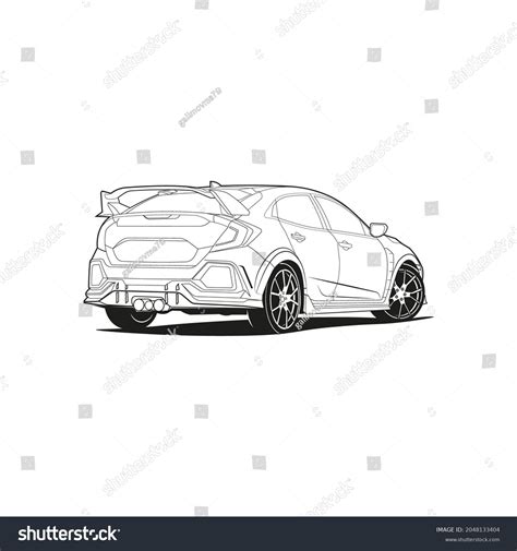 Car Outline Line Art Coloring Page Stock Vector (Royalty Free) 2048133404 | Shutterstock