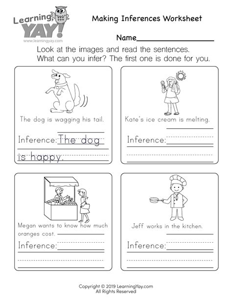 Making Inferences Worksheet for 1st Grade (Free Printable)