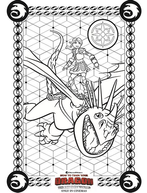 Astrid On Stormfly Coloring Page - Free Printable Coloring Pages for Kids