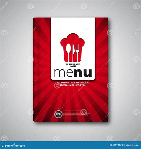 Restaurant Menu Card Design Template, Brochure Book Cover Stock Illustration - Image: 47179570