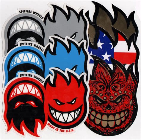 Spitfire Wheels 6 Big Skateboard Stickers Pack - New skate board stickerbomb car: Amazon.co.uk ...