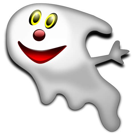 Halloween smiling ghost vector graphics | Free SVG