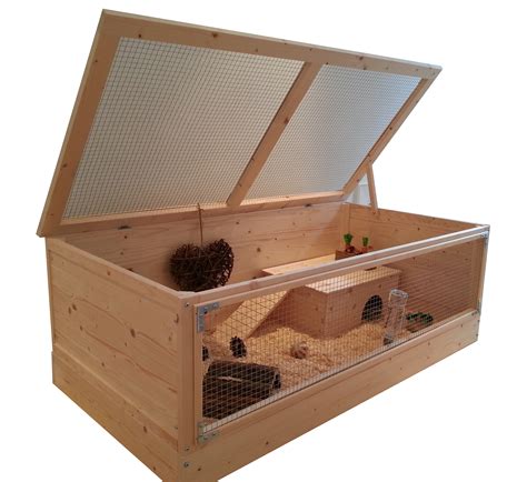 Super Large Wooden Guinea Pig Cage with Roof - 120 x 60cm