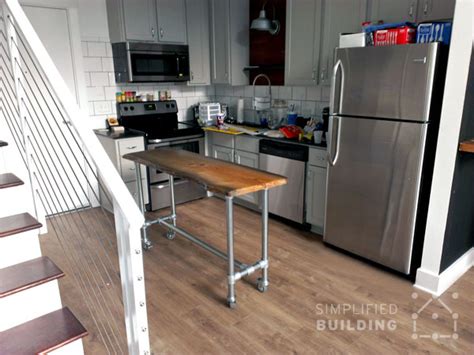 DIY Rolling Kitchen Island with Live Edge Table Top | Simplified Building