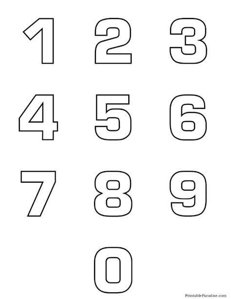 Block Number Outline Stencils