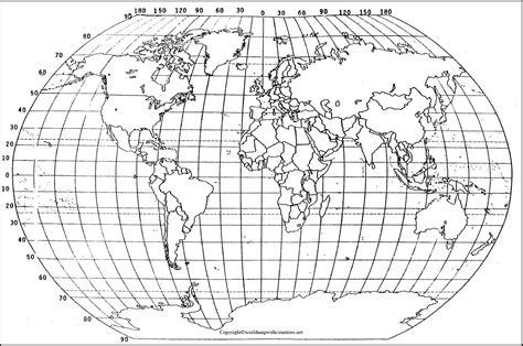 Latitude and Longitude Map Interactive in Full-Size PDF