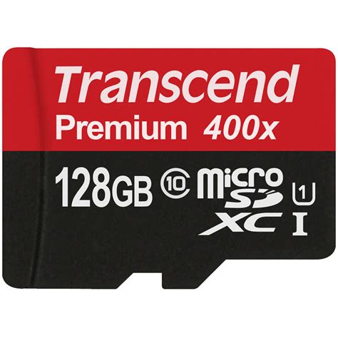 Transcend 128GB Premium microSDXC UHS-I Memory Card TS128GUSDU1