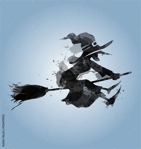 Vector illustration of a flying witch Stock Vector | Adobe Stock