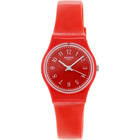 Swatch Women's Originals LR127 Red Plastic Swiss Quartz Fashion Watch - Walmart.com