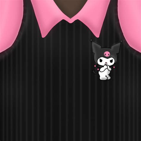 Free Roblox T-shirt black kuromi with pink collar ♣️ | Roblox t shirts ...