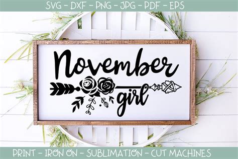 Birthday in November, Born in November, November girl svg (381619) | SVGs | Design Bundles