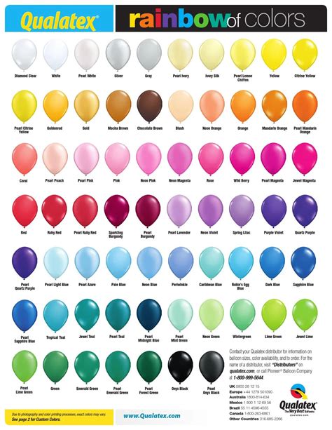 US Rainbow of Colors Chart 2015 by Pioneer Balloon Company - Issuu