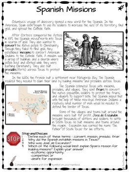 MISSIONS OF TEXAS BUNDLE for Texas History 7th Grade by Social Studies Success