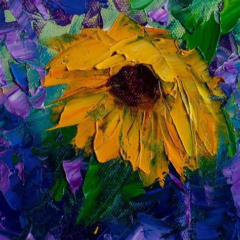 Flower Oil Painting Sunflower Painting Textured Palette Knife - Etsy Ireland