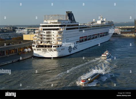 MSC Cruises cruise ship docked at Venice Cruise Terminal, Venice, Venice Province, Veneto Region ...