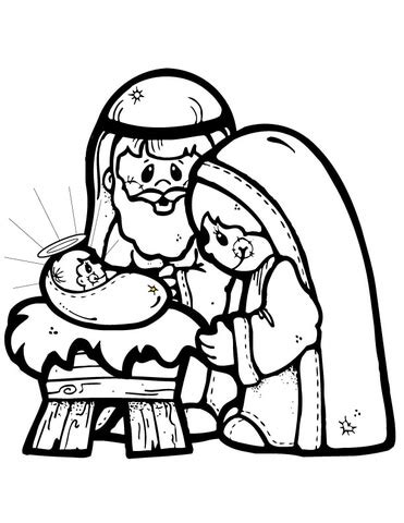 Nativity Scene coloring page | SuperColoring.com