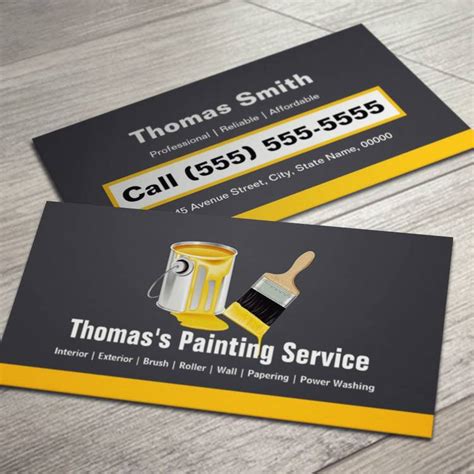 Professional Painting Service Painter Paint Brush Business Card