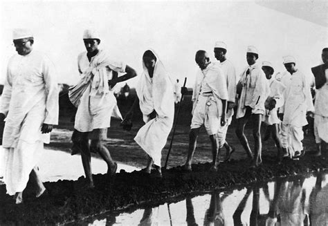 Mahatma Gandhi During Salt March by Time Life Pictures