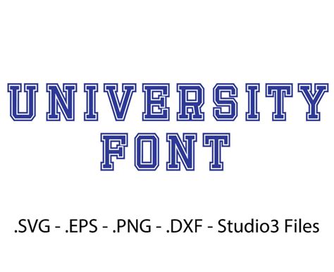 University Font Vectors Alphabet Cutting Files. - Etsy