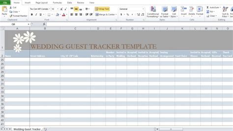 Wedding Guest List Template In Excel - Excel TMP