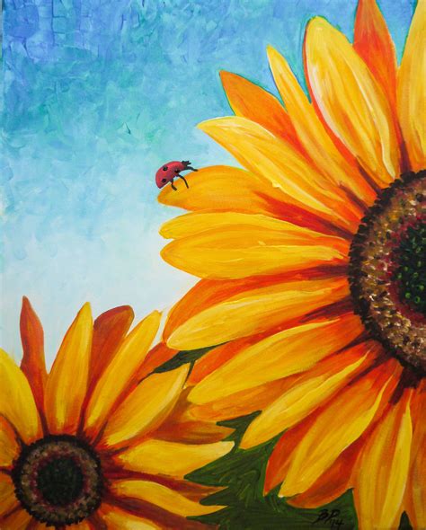 Sunflower Acrylic Painting Easy - SUNFLOWER