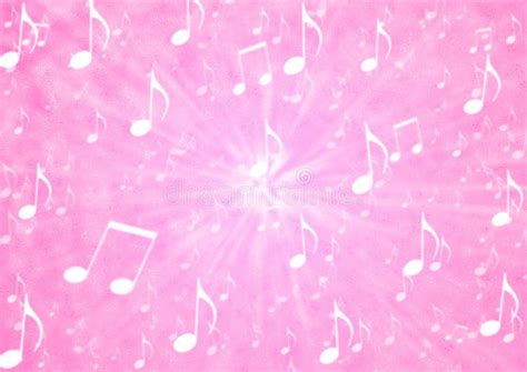 Abstract Music Notes Blast in Blurry Grungy Light Pink Background Stock Illustration ...