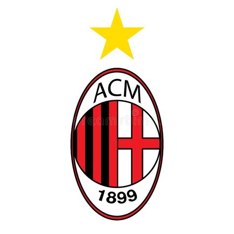 Milan Football Club Logo Vector Template with Gold Star. Professional Football Club in Milan ...