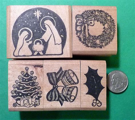 Christmas Rubber Stamp Set, 5 pcs | The StampCrafter