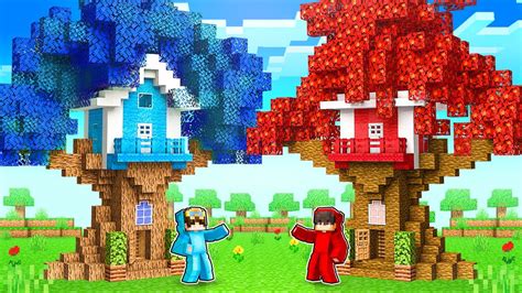 Nico vs Cash TREE House Battle in Minecraft! | tree house, Minecraft | Today, Nico and Cash get ...