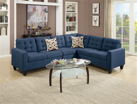 F6938 Navy Blue Sectional Sofa at Futonland