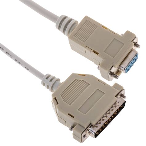 Serial cable with connector DB25 male to DB9 female 1.8m - Cablematic