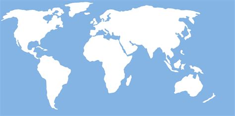 World Map Blank White - London Top Attractions Map