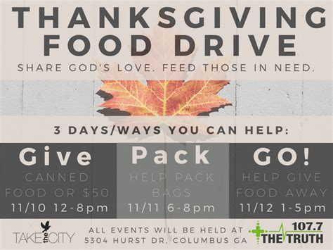 Thanksgiving Food Drive - Take the City