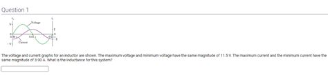 Solved The voltage and current graphs for an inductor are | Chegg.com