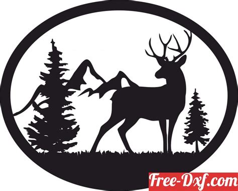 Deer Scene Art Dxf Svg Cdr File Vector For Cnc Panel Dxf File Of Plasma | The Best Porn Website