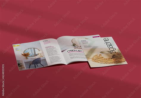 Open Magazine and Cover Mockup Stock Template | Adobe Stock