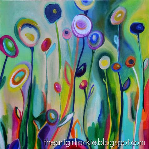 The Art Girl Jackie: Colorful Abstract Flower Painting