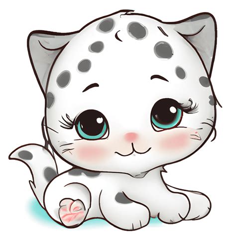 Cute Baby Spotted Kitten Clipart · Creative Fabrica