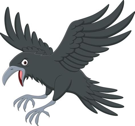 Cartoon crow flying on white background 6605423 Vector Art at Vecteezy